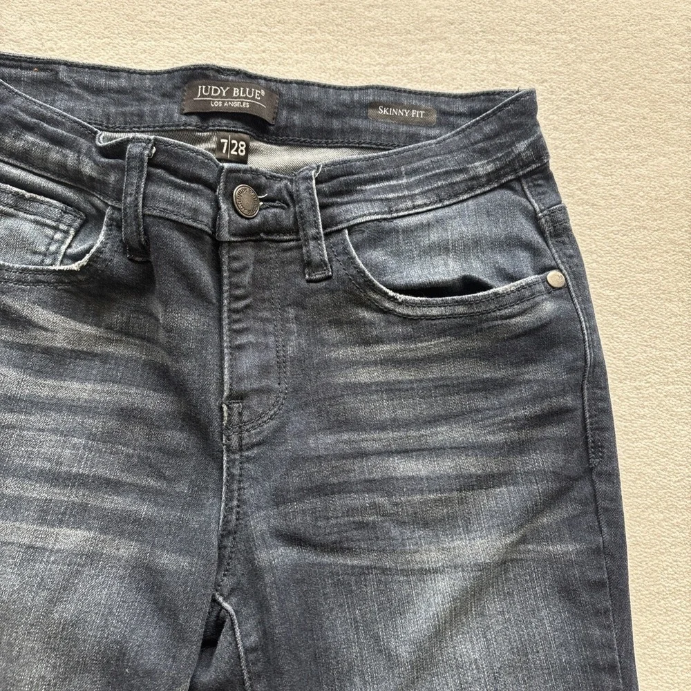 Judy‎ Blue Skinny Fit Jeans Womens 7/28 Dark Wash Stretch Denim JB8248SSDK